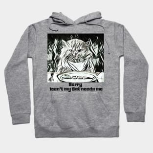 Sorry I Cant My Cat Needs Me Hoodie